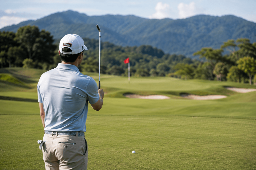 Cara Melatih Ayunan Golf agar Konsisten dan Tingkatkan Akurasi Pukulan 3 Pegolf menyelaraskan arah bidikan pukulan menuju green untuk meningkatkan rasio Green in Regulation.