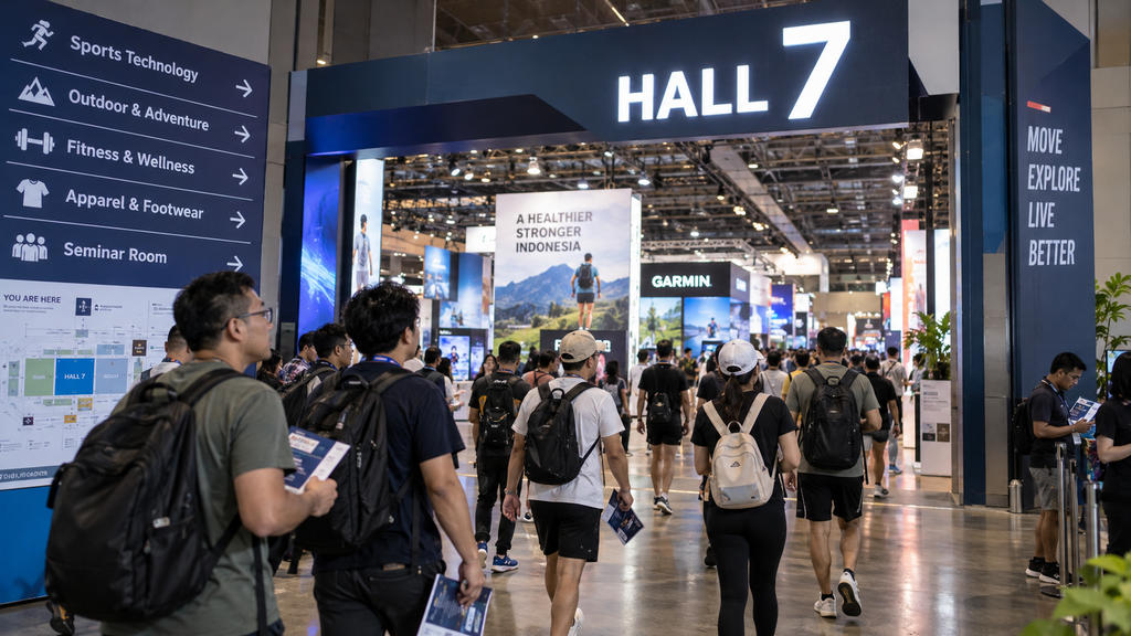 Indonesia Golf Festival 2026 Dibuka di ICE BSD, 120 Lebih Exhibitor 2 Pengunjung memasuki gerbang utama pameran Indonesia Golf Festival 2026 di Hall 7 ICE BSD.
